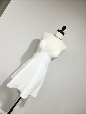 BCBGeneration White Mini Dress with Spaghetti Straps